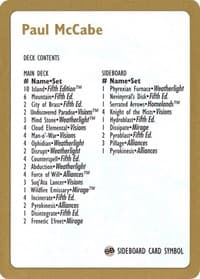 1997 Paul McCabe Decklist Card