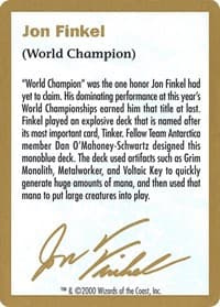 2000 Jon Finkel Biography Card