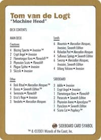 2001 Tom van de Logt Decklist Card