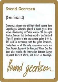 1997 Svend Geertsen Biography Card