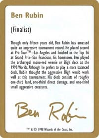 1998 Ben Rubin Biography Card