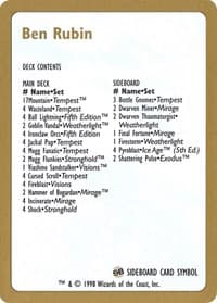 1998 Ben Rubin Decklist Card