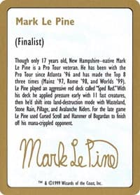 1999 Mark Le Pine Biography Card