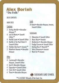 2001 Alex Borteh Decklist Card