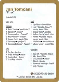 2001 Jan Tomcani Decklist Card