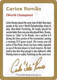 2002 Carlos Romao Biography Card