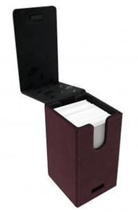 Suede Collection Alcove Tower Deck Box - Ruby