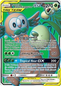 Rowlet & Alolan Exeggutor GX (Full Art)