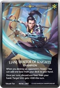 Liam, Traitor of Knights (Silver Metal Prize Card)