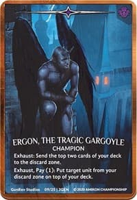 Ergon, the Tragic Gargoyle (Regular Art Bronze Metal Prize Card)