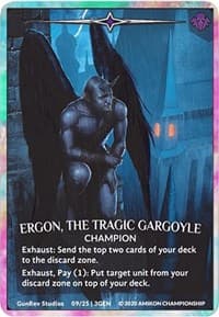 Ergon, the Tragic Gargoyle (Regular Art Rainbow Metal Prize Card)