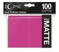 PRO-Matte Eclipse Standard Deck Protector Sleeves - Hot Pink (100-Pack)