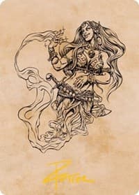 Djinni Windseer (Showcase) Art Card (Gold-Stamped Signature)