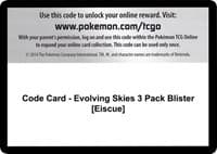 Code Card - Evolving Skies 3 Pack Blister [Eiscue]