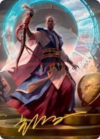 Teferi, Who Slows the Sunset Art Card (Gold-Stamped Signature)