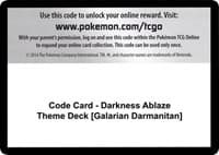 Code Card - Darkness Ablaze Theme Deck [Galarian Darmanitan]