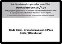 Code Card - Crimson Invasion 3 Pack Blister [Decidueye]