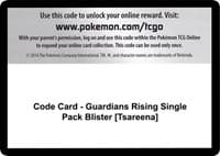 Code Card - Guardians Rising Single Pack Blister [Tsareena]