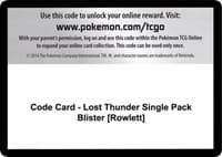 Code Card - Lost Thunder Single Pack Blister [Rowlett]