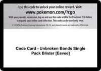 Code Card - Unbroken Bonds Single Pack Blister [Eevee]