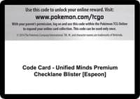 Code Card - Unified Minds Premium Checklane Blister [Espeon]