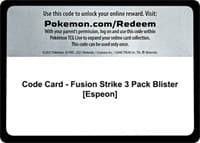 Code Card - Fusion Strike 3 Pack Blister [Espeon]