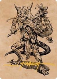 Taunting Kobold Art Card (Gold-Stamped Signature)