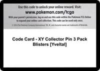 Code Card - XY Collector Pin 3 Pack Blisters [Yveltal]