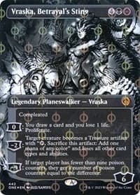 Vraska, Betrayal's Sting (Borderless) (Step-and-Compleat Foil)