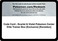 Code Card - Scarlet & Violet Pokemon Center Elite Trainer Box (Exclusive) [Koraidon]