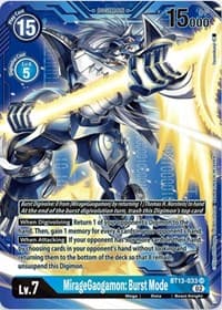 MirageGaogamon: Burst Mode (Alternate Art with Blue Background)