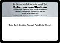 Code Card - Obsidian Flames 3 Pack Blister [Eevee]