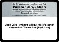Code Card - Twilight Masquerade Pokemon Center Elite Trainer Box (Exclusive)