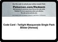 Code Card - Twilight Masquerade Single Pack Blister [Horsea]