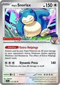 Hop's Snorlax - 117/159 (GameStop) (Cosmos Holo)