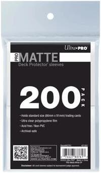 PRO-Matte Standard Deck Protector Sleeves - White (200-Pack)