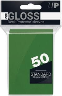 PRO-Gloss Standard Deck Protectors - Green (50-Pack) (Modern Logo)
