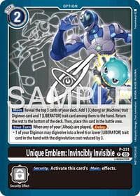 Unique Emblem: Invincibly Invisible (Dawn of Liberator Box Topper)