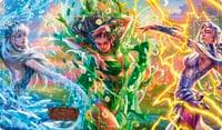 Flesh and Blood Playmat - Elemental Sheath's  panorama (Frosthaven, Leaven, Stormwind)