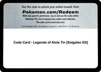 Code Card - Legends of Alola Tin [Solgaleo GX]