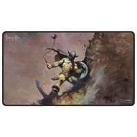 Warrior with Ball and Chain Playmat by Frank Frazetta